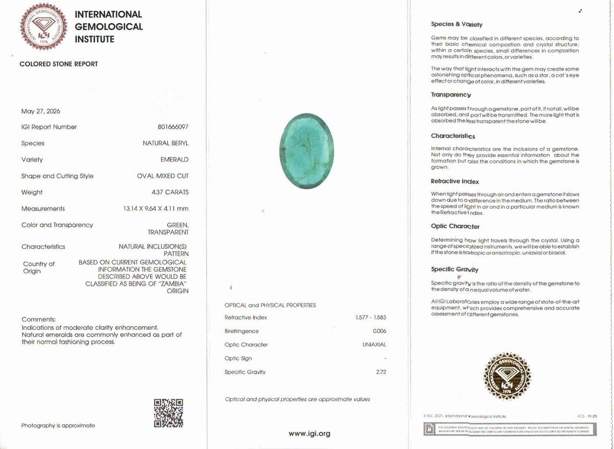 Emerald - 4.37 Carats