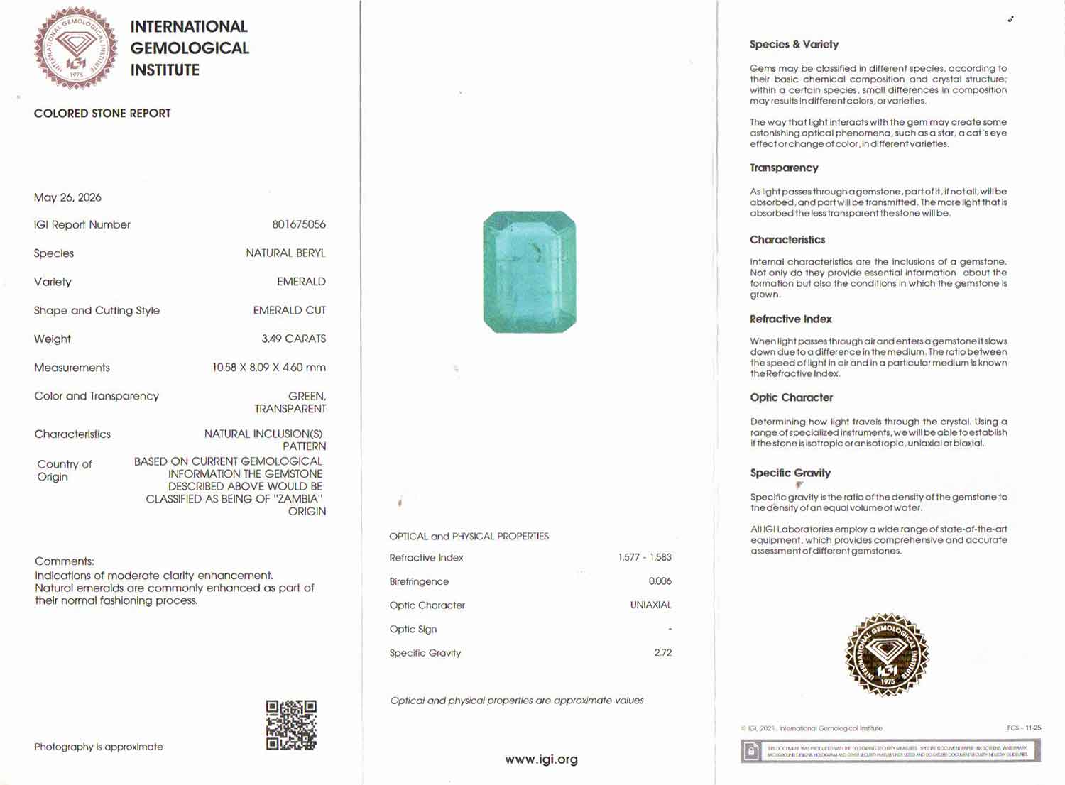 Emerald - 3.49 Carats