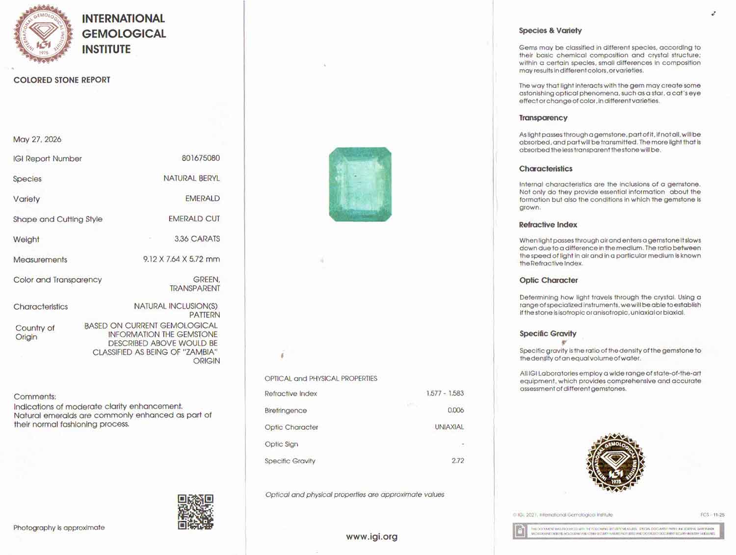 Emerald - 3.36 Carats