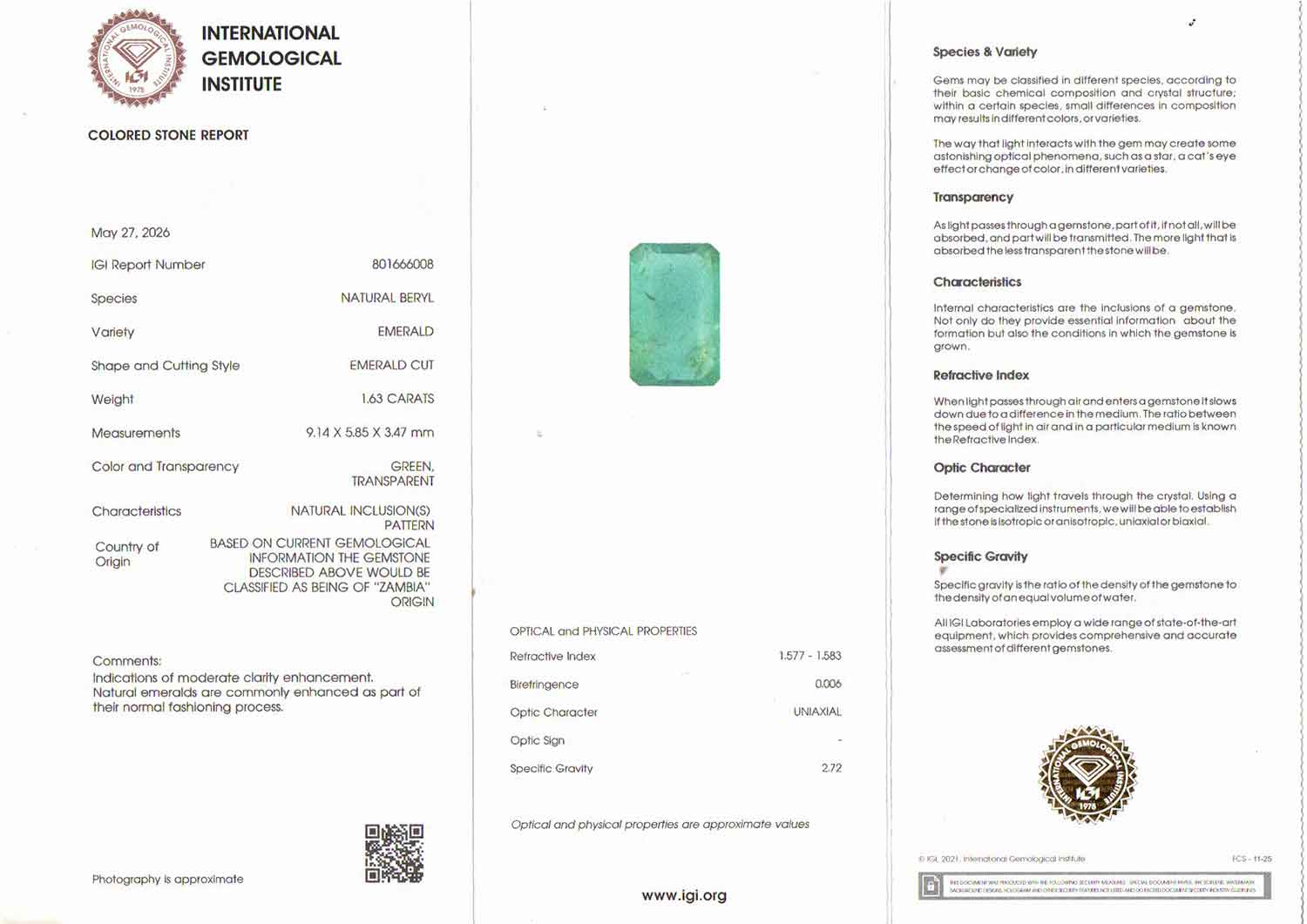 Emerald - 1.63 Carats