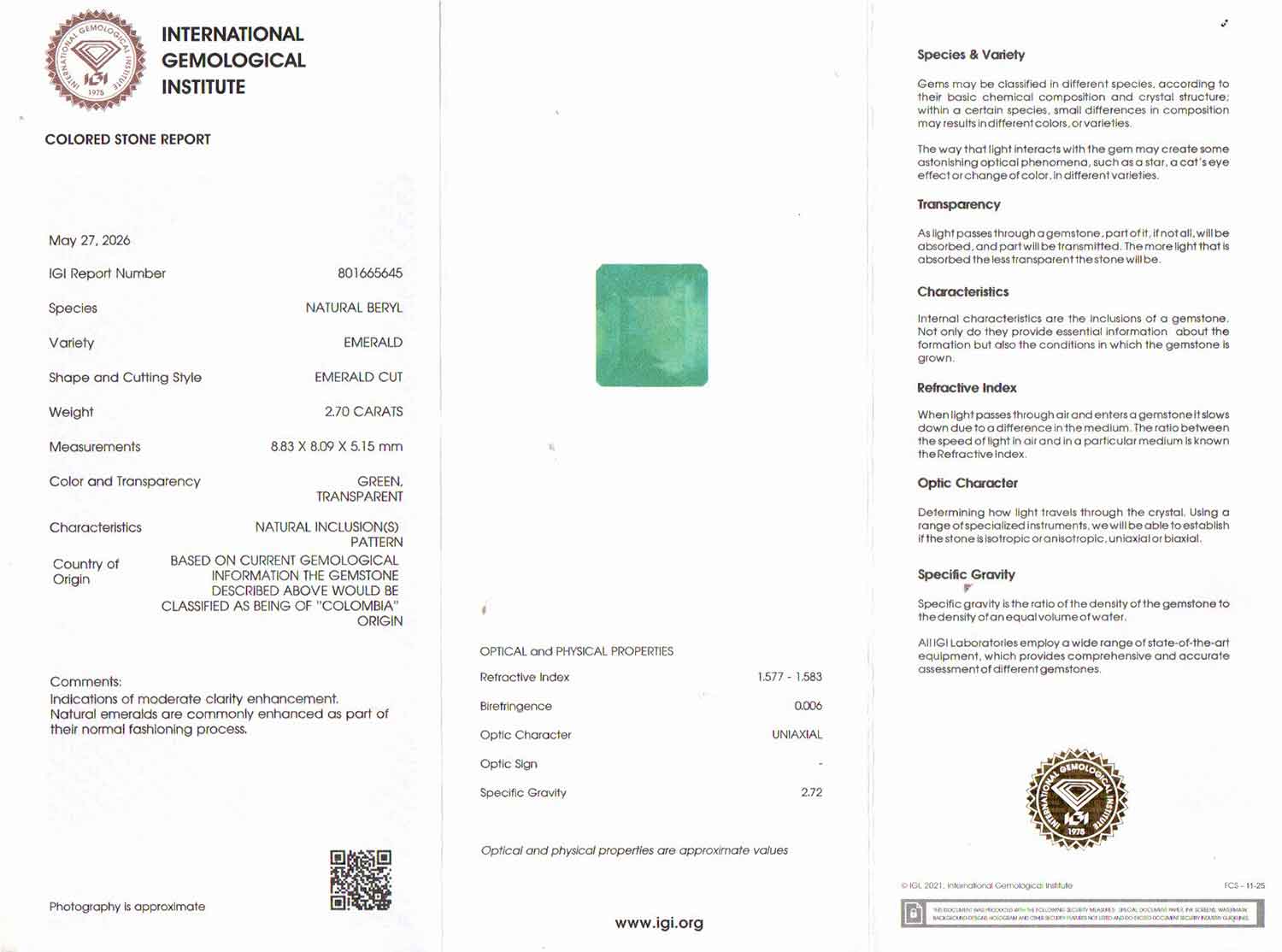 Emerald - 2.70 Carats