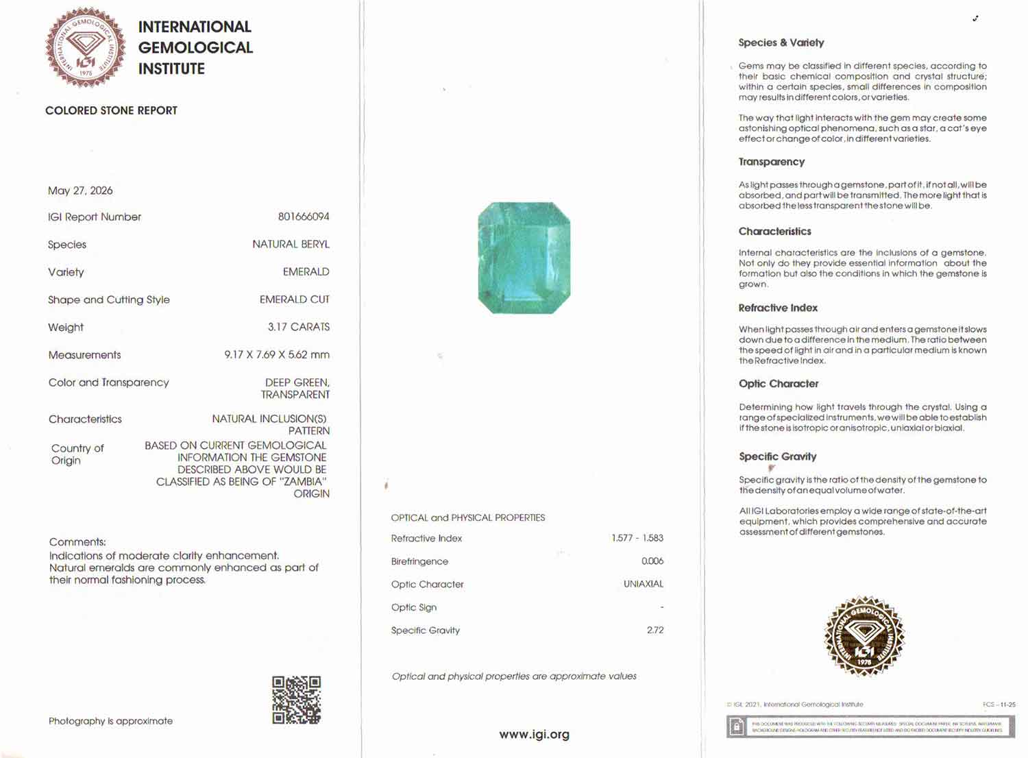 Emerald - 3.17 Carats