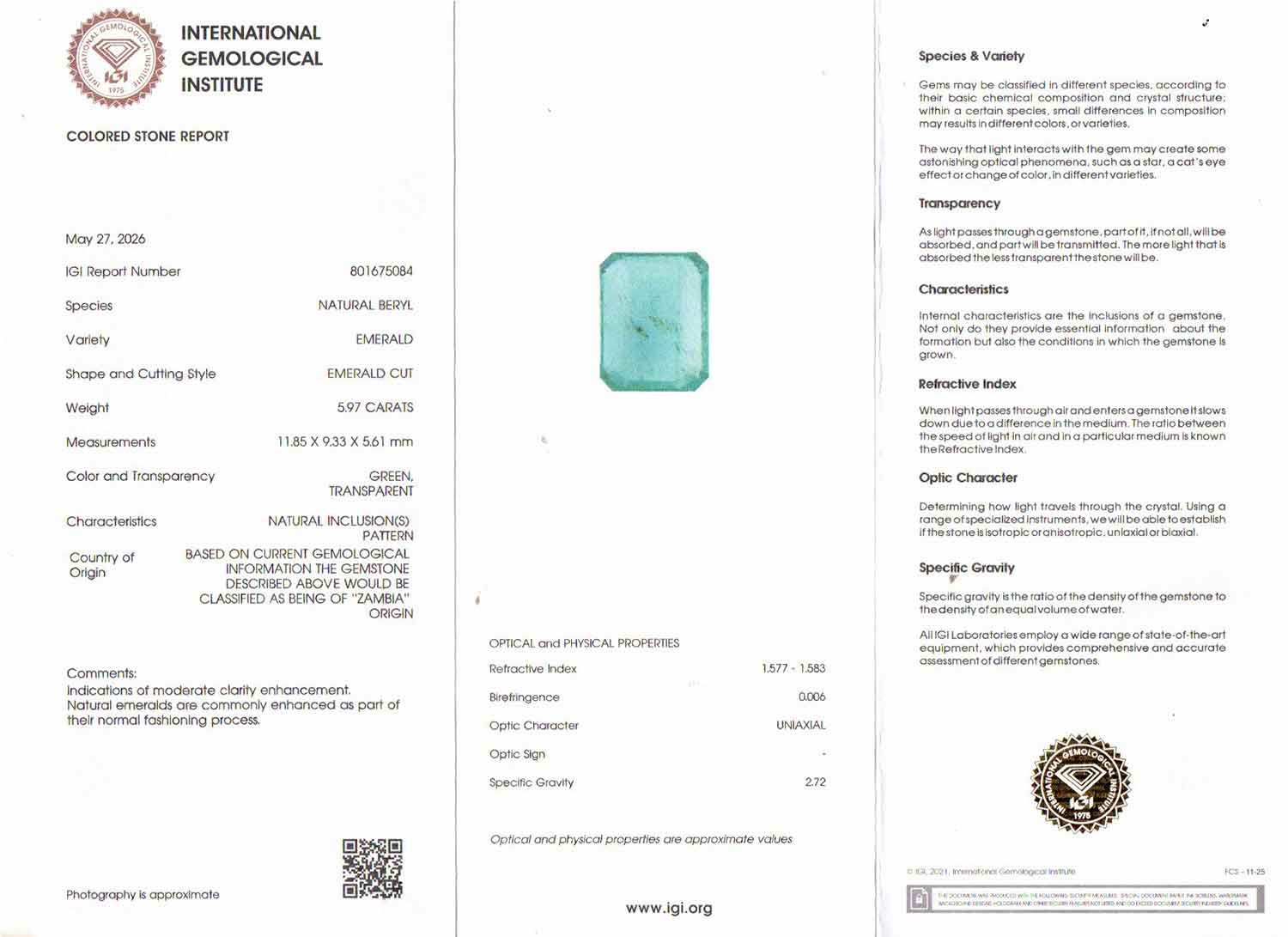 Emerald - 5.97 Carats