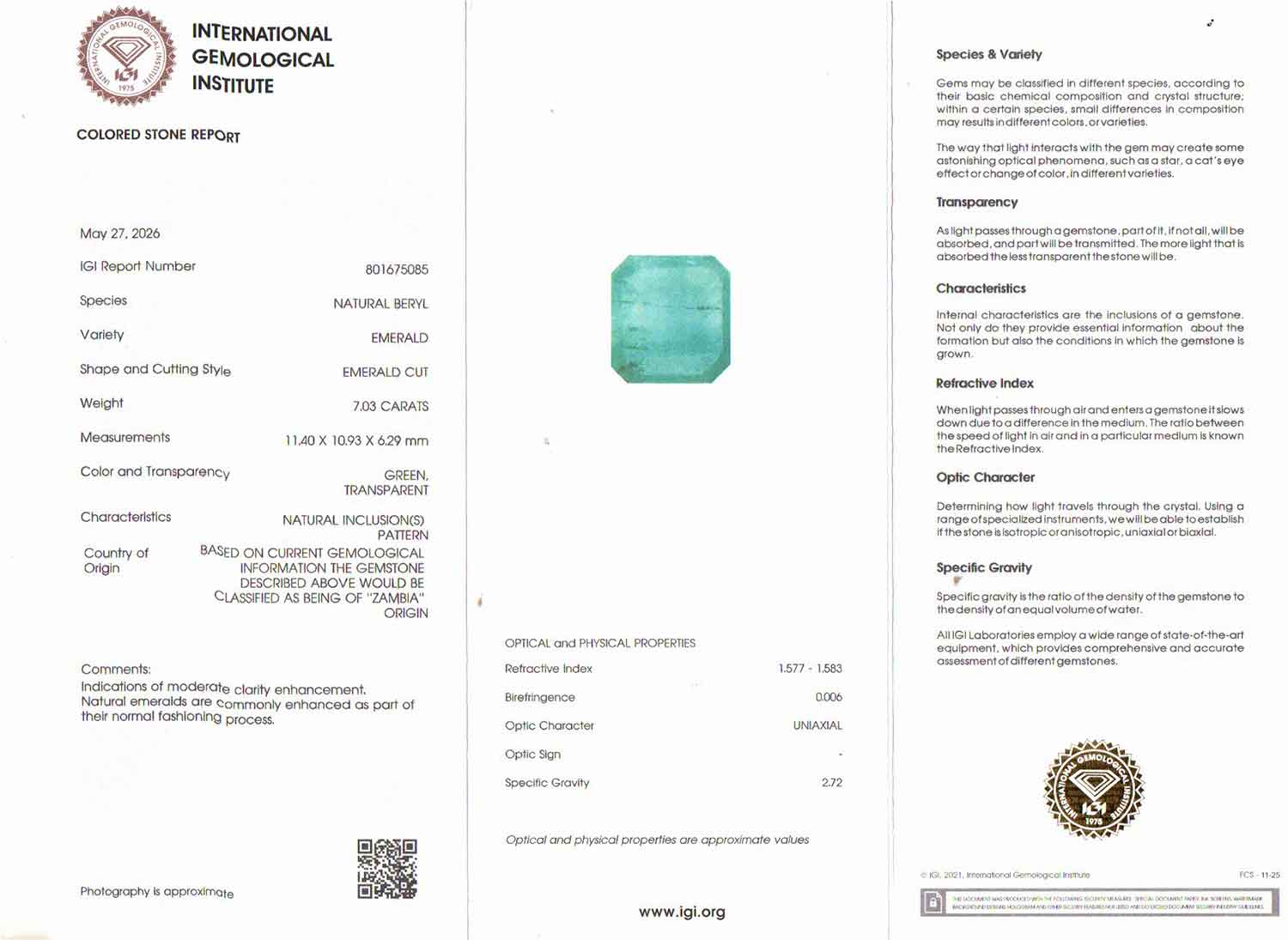 Emerald - 7.03 Carats