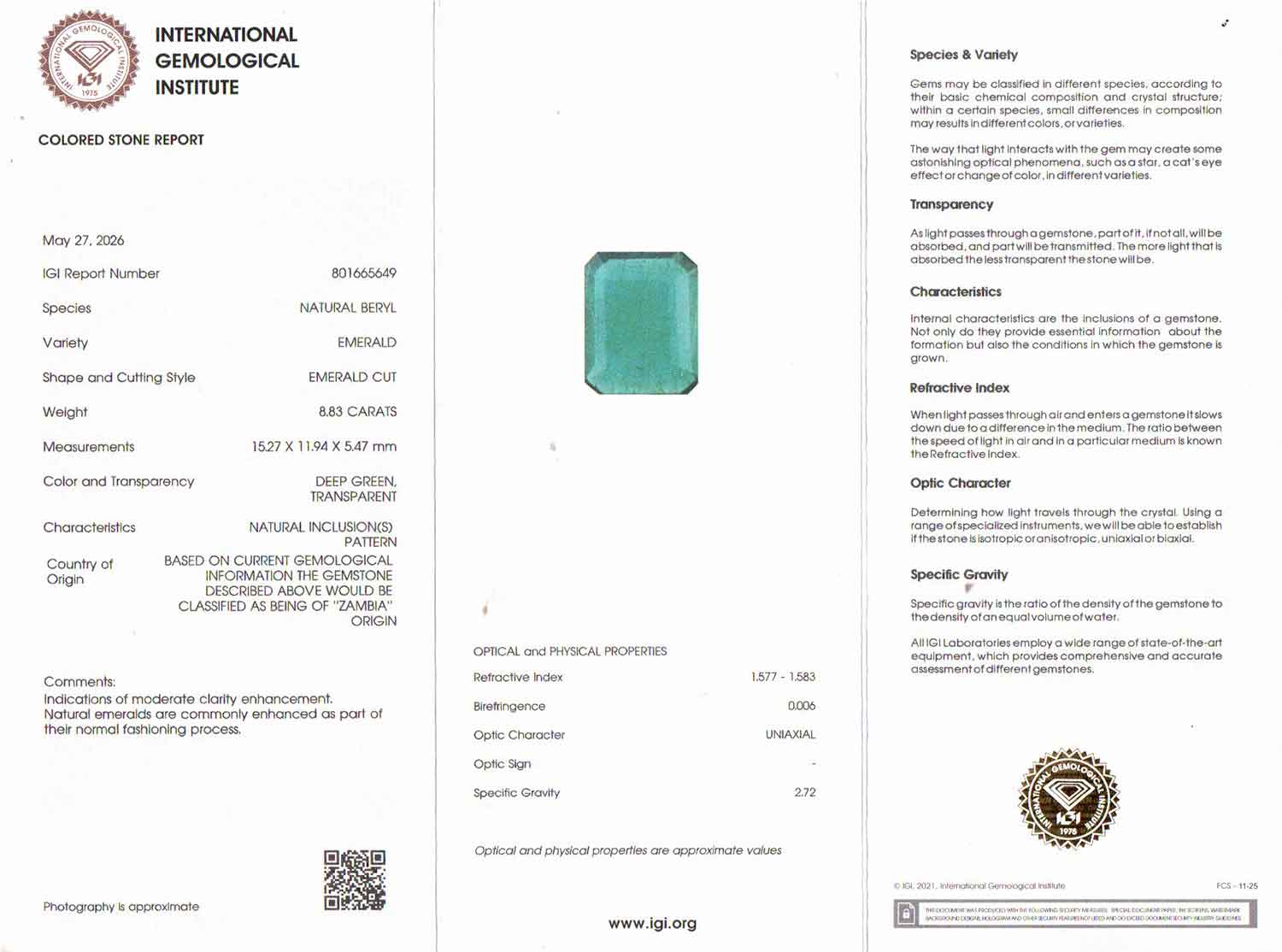 Emerald - 8.83 Carats