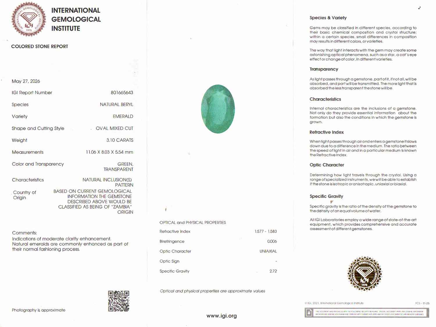 Emerald - 3.10 Carats