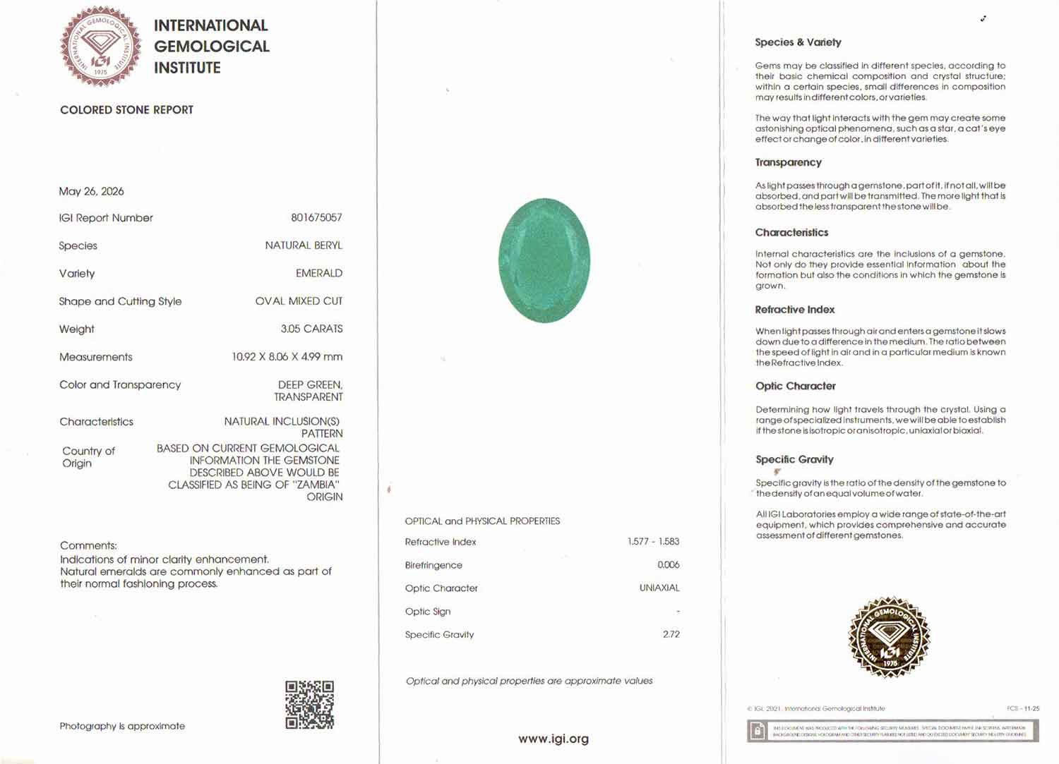 Emerald - 3.05 Carats