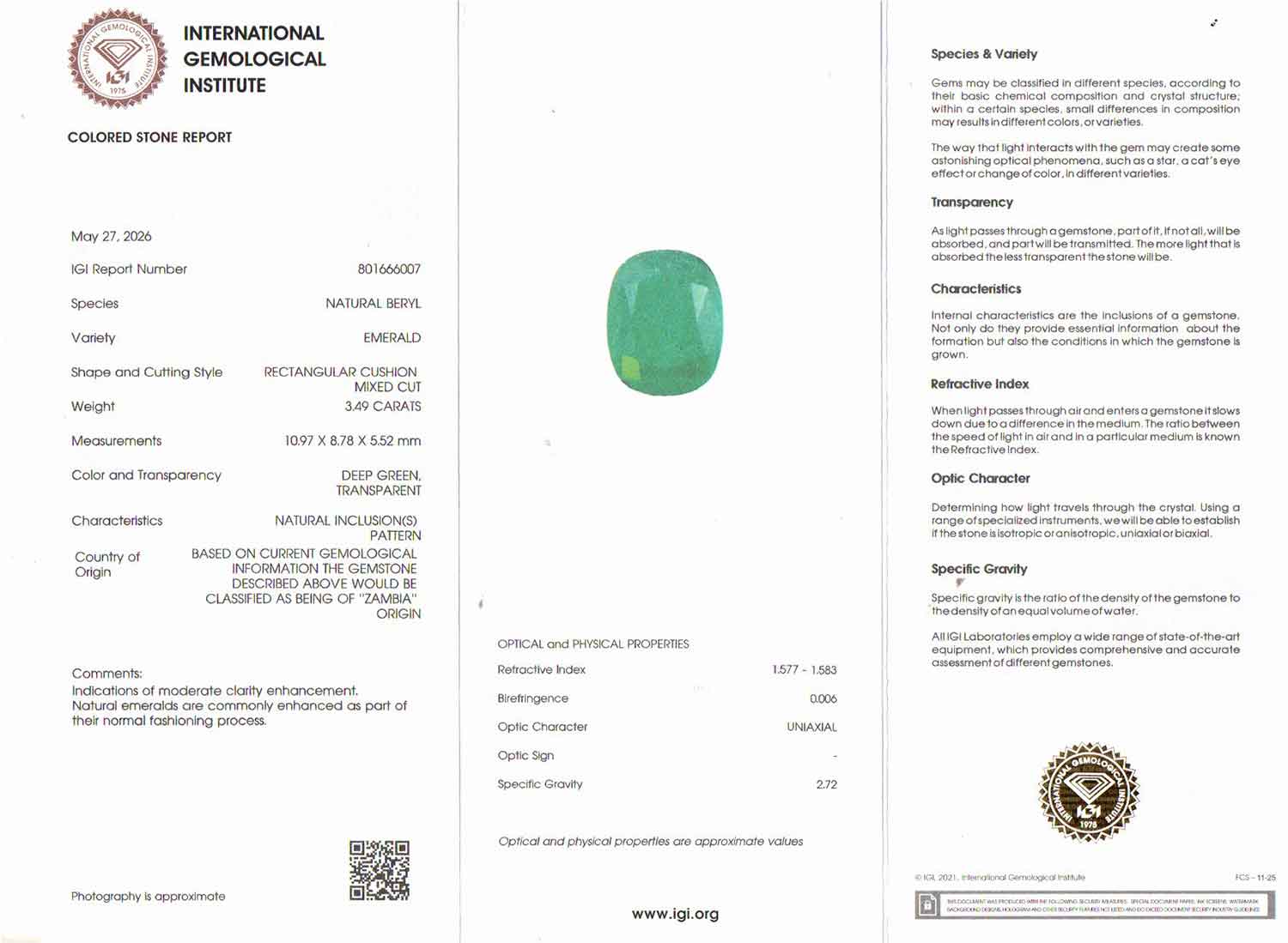 Emerald - 3.49 Carats