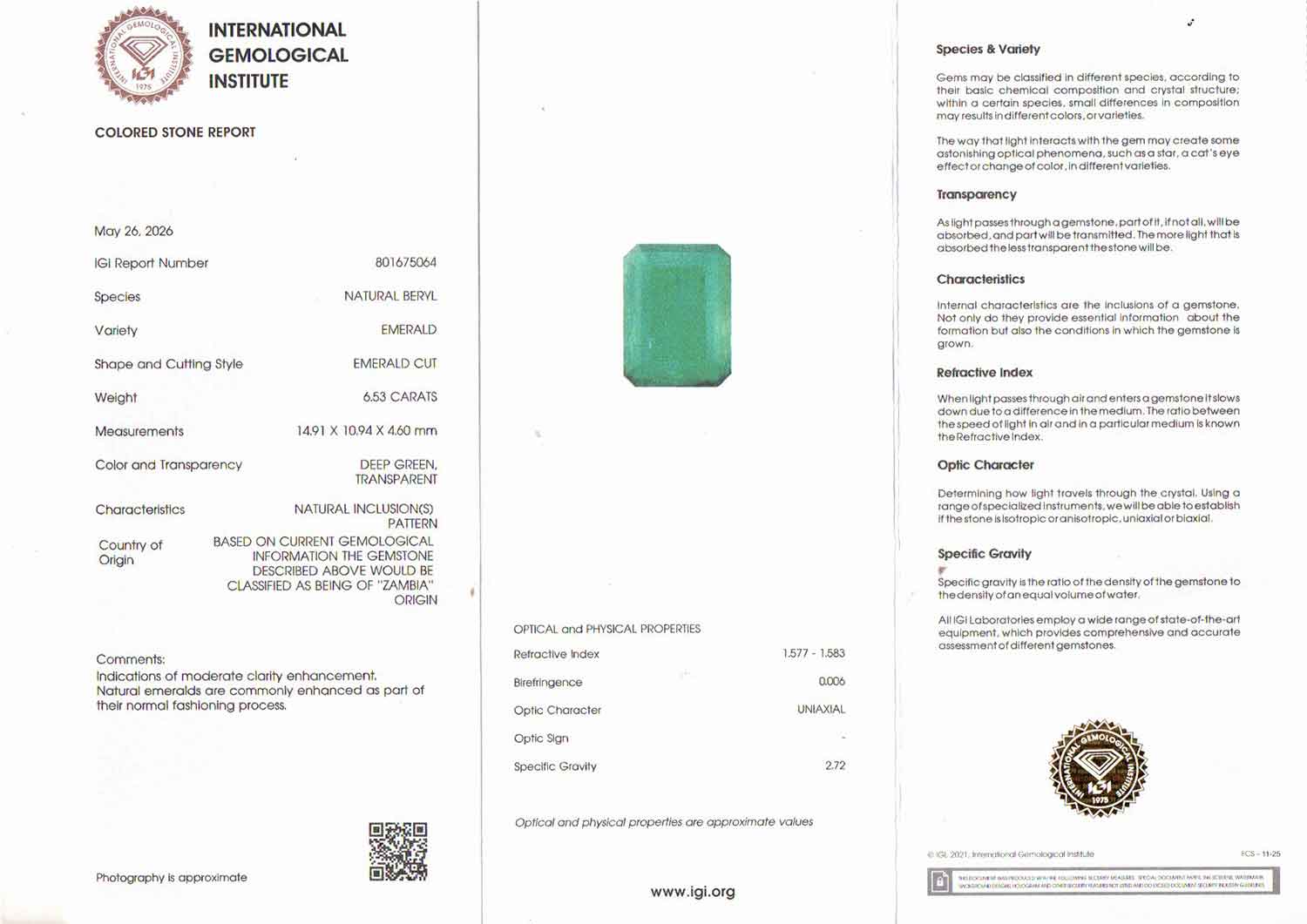 Emerald - 6.53 Carats