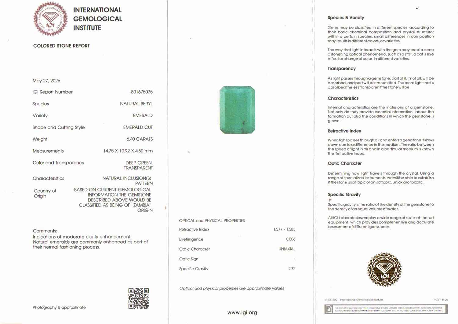 Emerald - 6.40 Carats