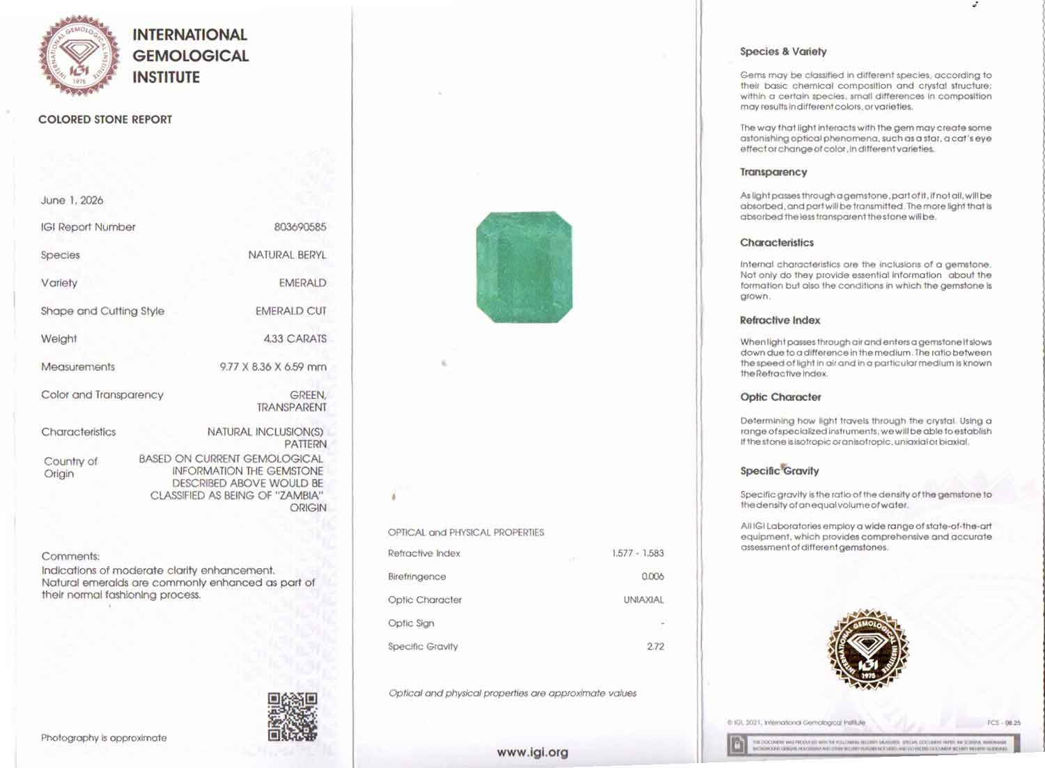 Emerald - 4.33 Carats