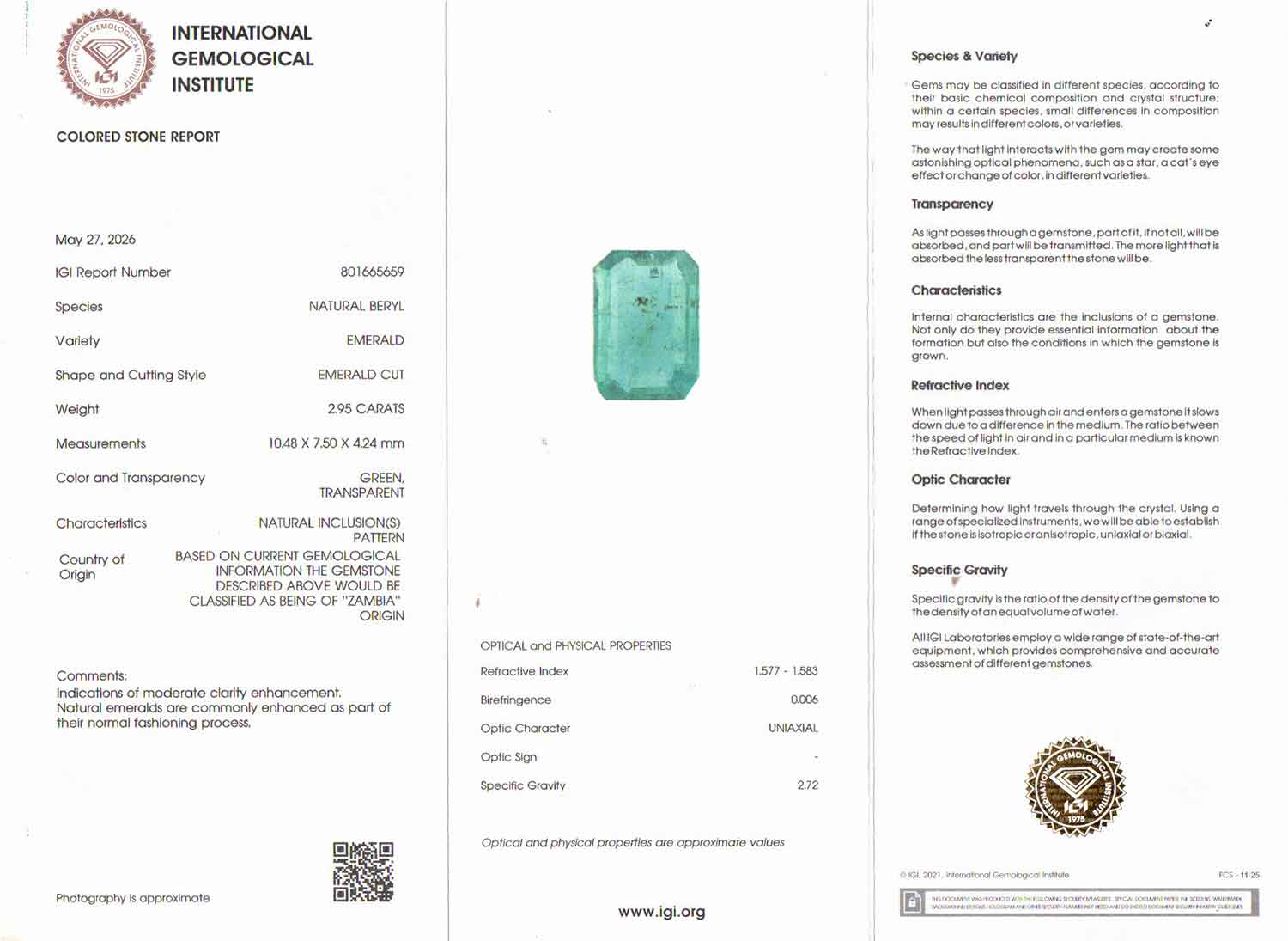 Emerald - 2.95 Carats