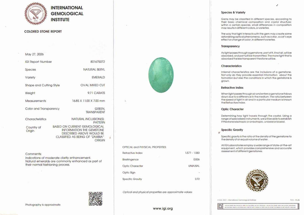 Emerald - 9.71 Carats