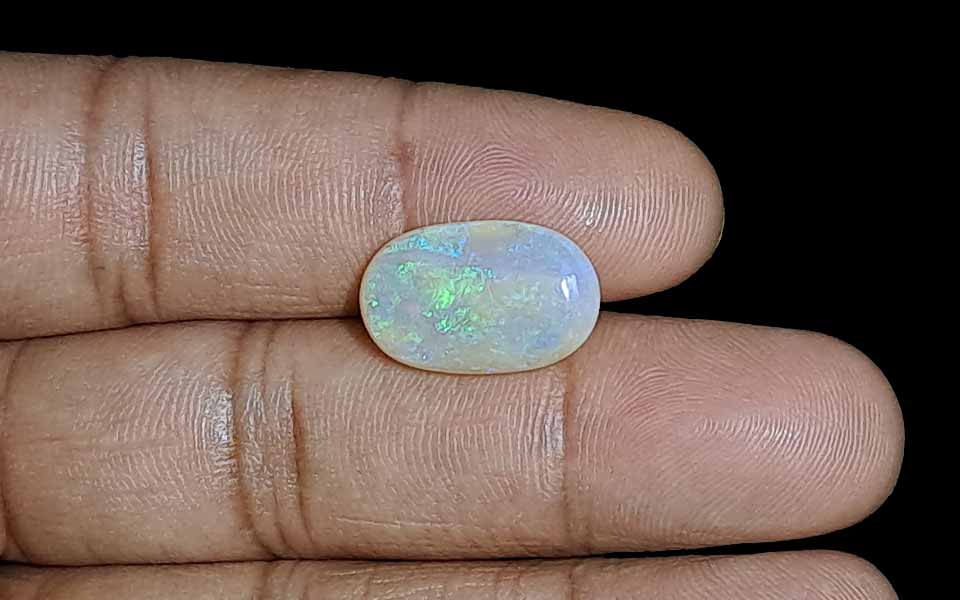 White Opal With Fire - 6.85 Carat