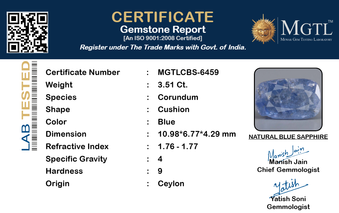 Blue Sapphire - 3.51 Carat
