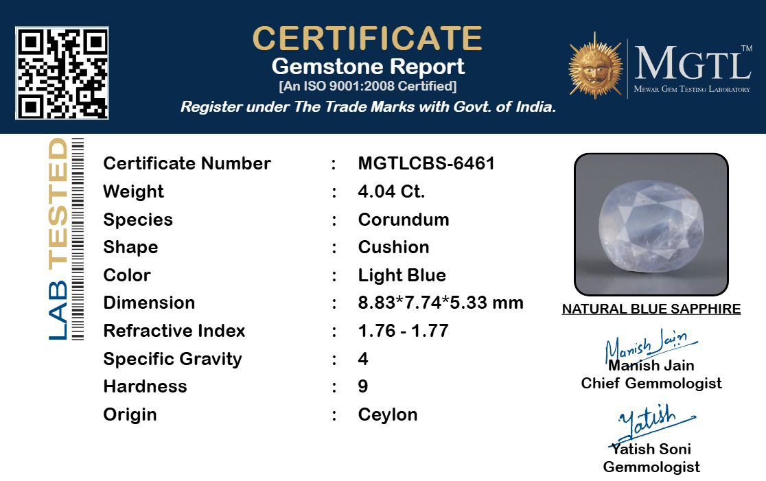 Blue Sapphire - 4.04 Carat