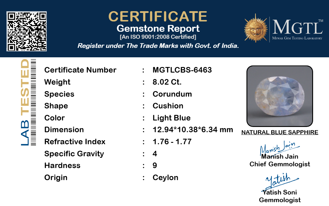 Blue Sapphire - 8.02 Carat