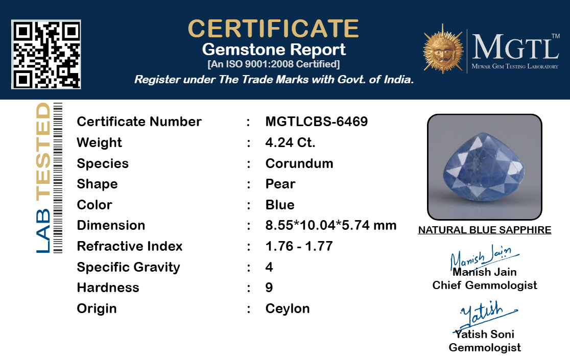 Blue Sapphire - 4.24 Carat