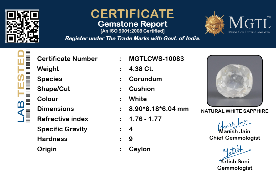 White Sapphire - 4.38 Carat