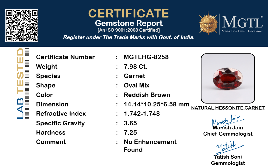 Hessonite (Gomed) - 7.98 Carat