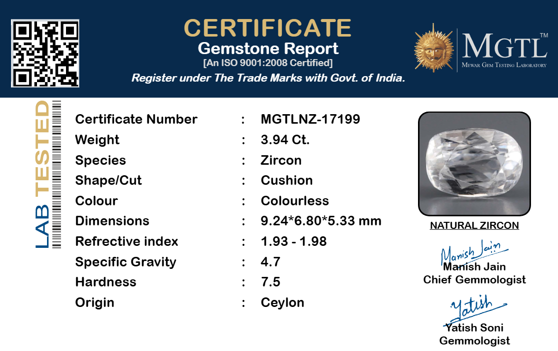 Natural Zircon - 3.94 Carat