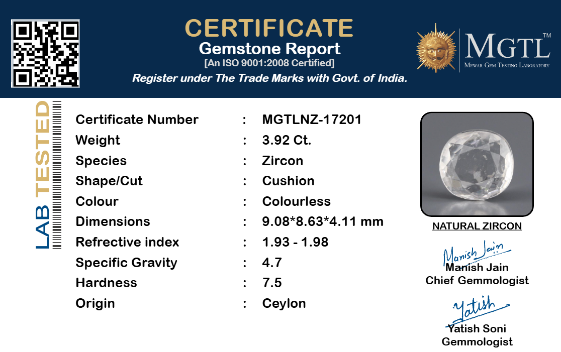Natural Zircon - 3.92 Carat