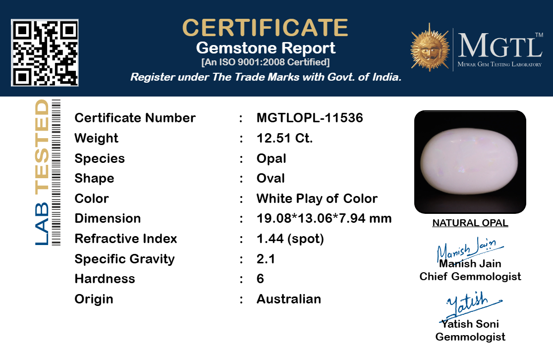 White Opal - 12.51 Carat