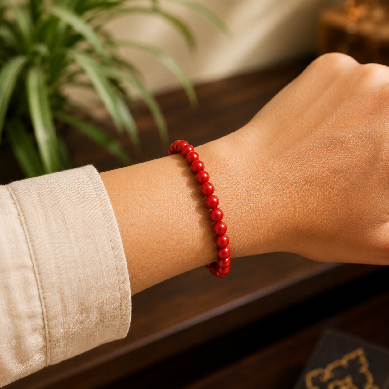 Natural Red Coral (Moonga) Bracelet