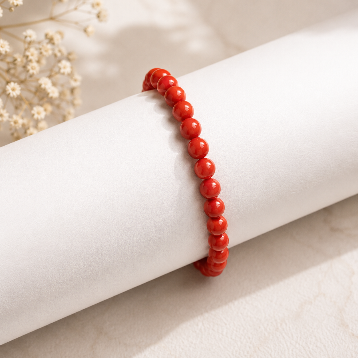 Natural Red Coral (Moonga) Bracelet