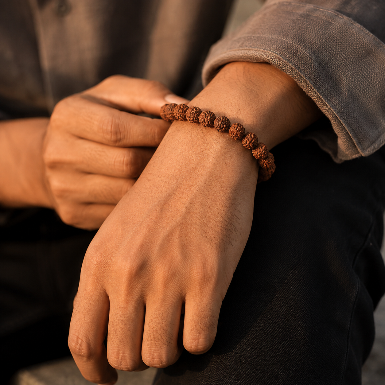 Nepali 5 Mukhi Rudraksha Bracelet (8 MM)