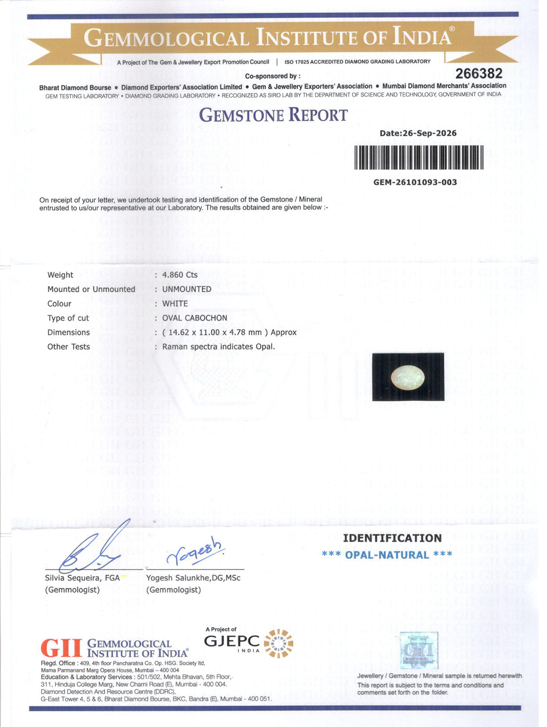Australian Opal - 4.86 Carat Rare Quality OPL-11466