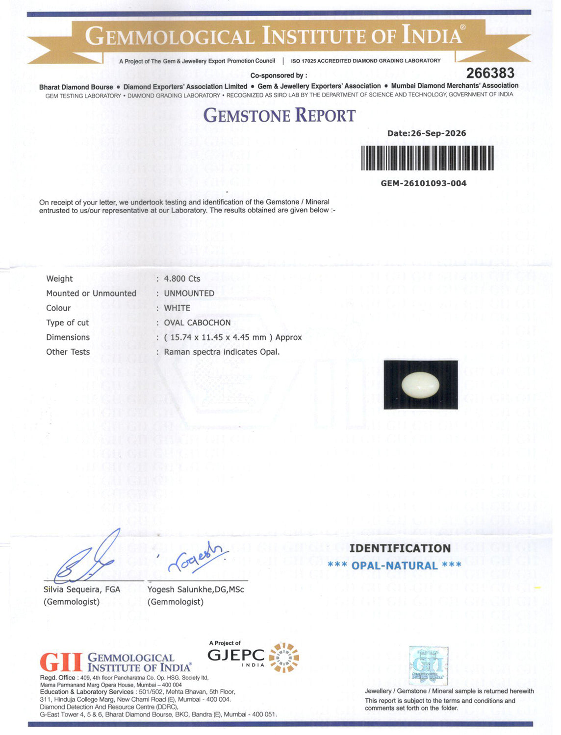 Australian Opal - 4.80 Carat Limited Quality OPL-11471