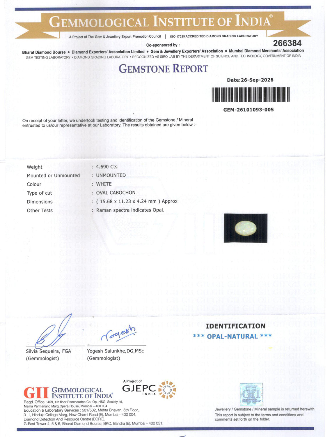 Australian Opal - 4.69 Carat Rare Quality OPL-11473