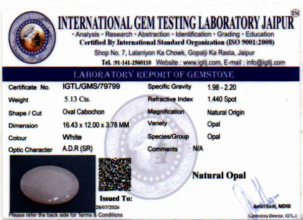 White Opal - 5.13 Carat