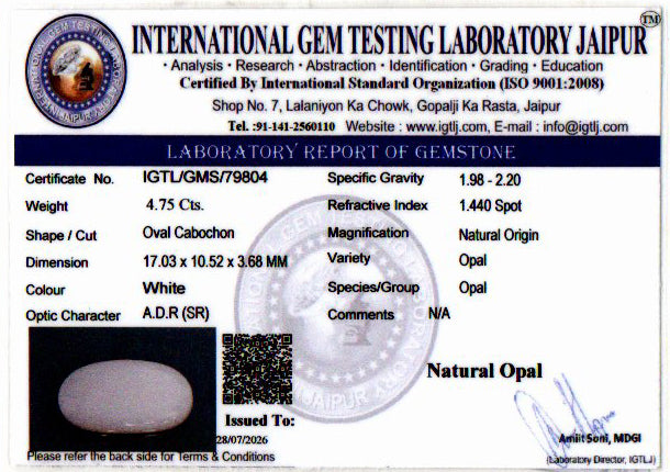 White Opal - 4.75 Carat