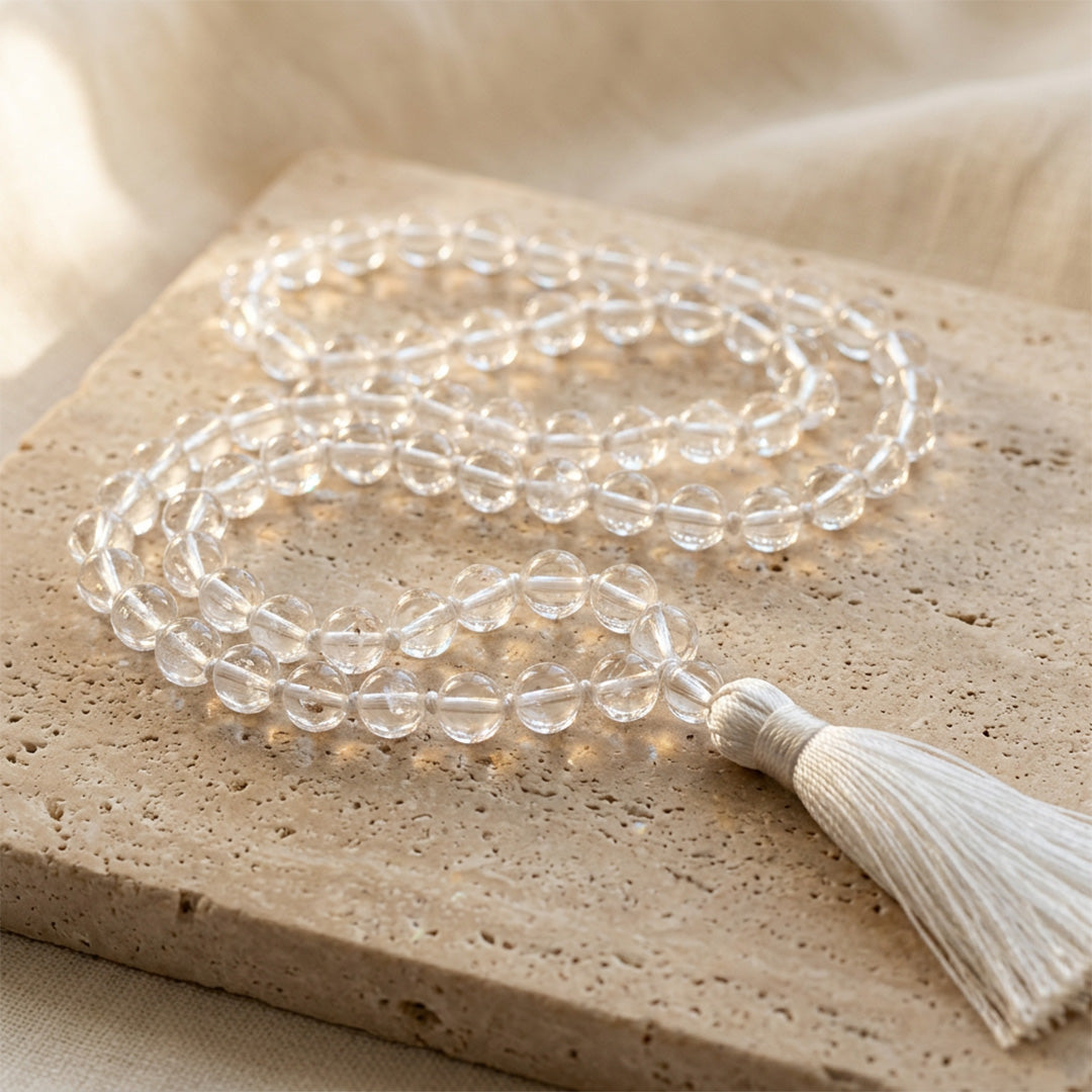 Original Sphatik Jaap Mala (Quartz - 6.00, 8.00, 10.00 MM)