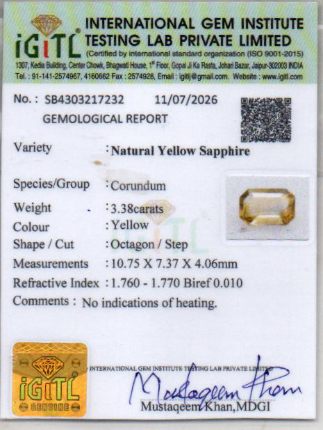 Pitambari Neelam - 3.38 Carat