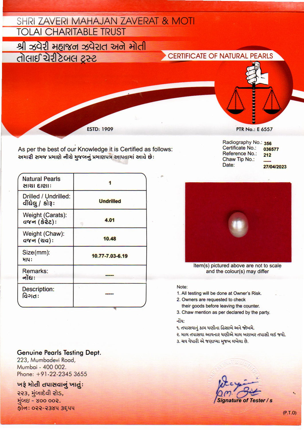Pearl - 4.01 Carat