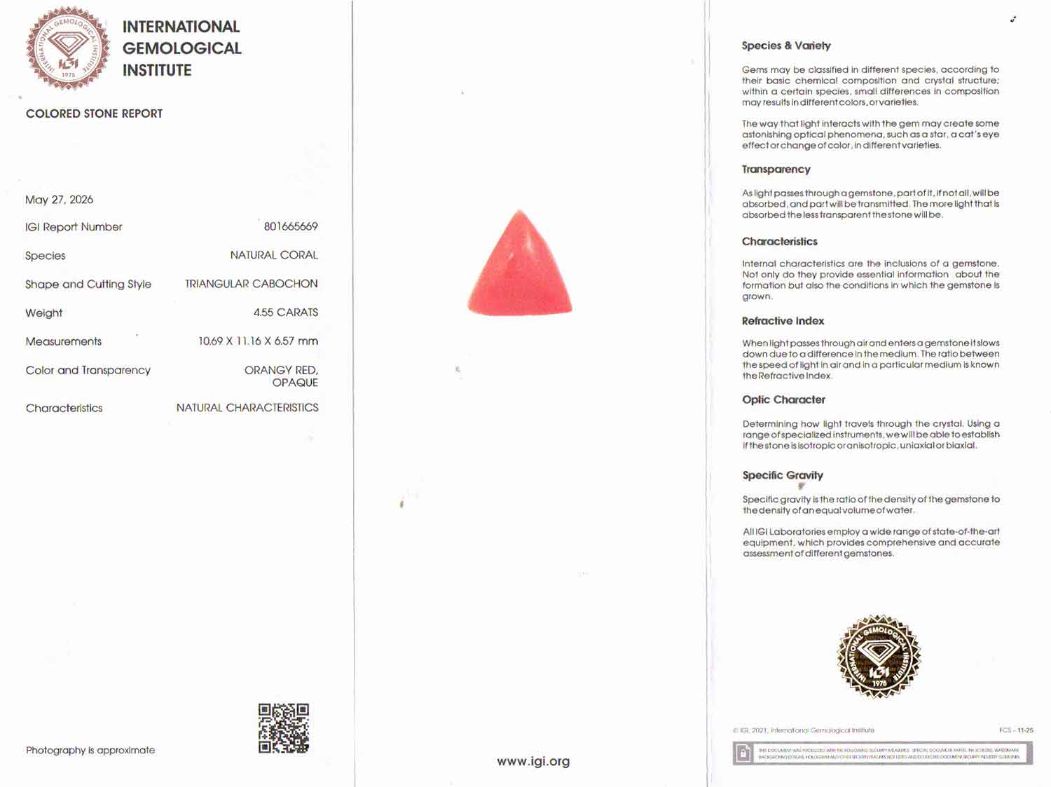 Red Coral - 4.55 Carat (5.03 Ratti - Moonga)