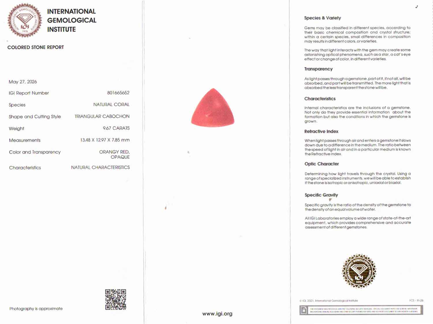 Red Coral - 9.68 Carat (10.70 Ratti - Moonga)