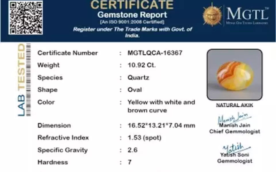 Akik - 10.92 Carat Limited Quality QCA-16367