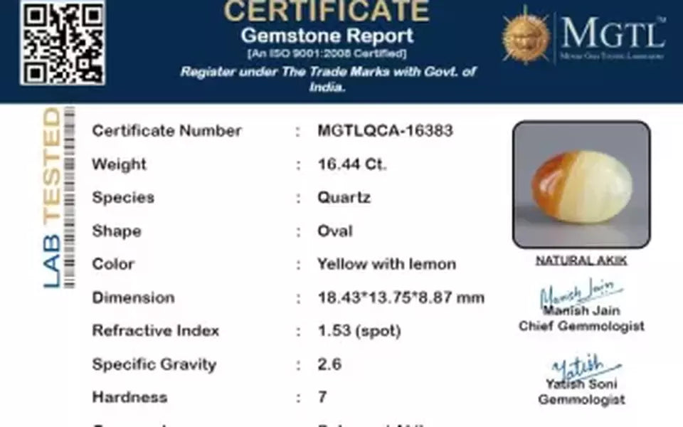 Akik - 16.44 Carat Limited Quality QCA-16383