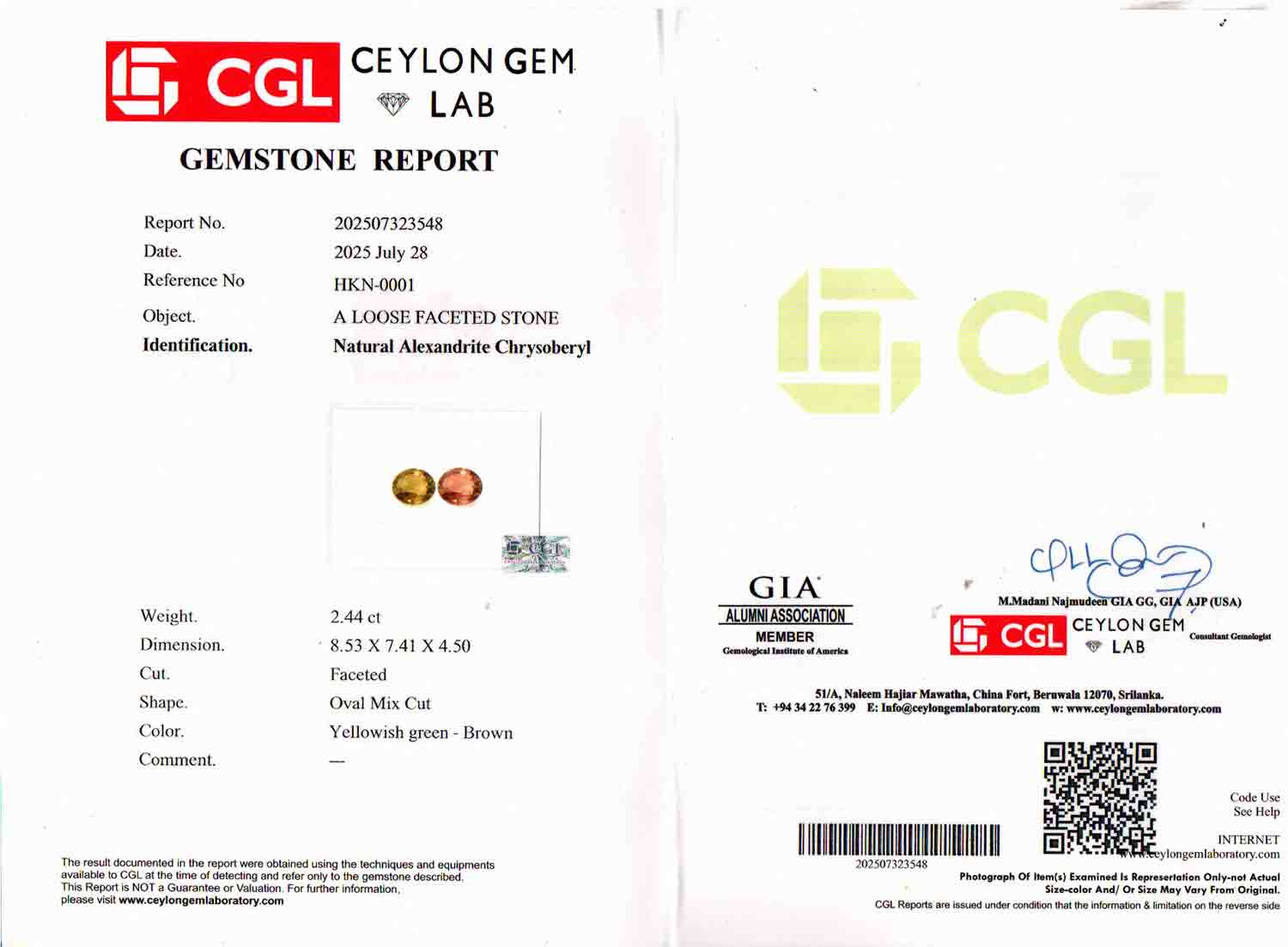 Alexandrite - 2.44 Carat Rare Quality ALX-0005