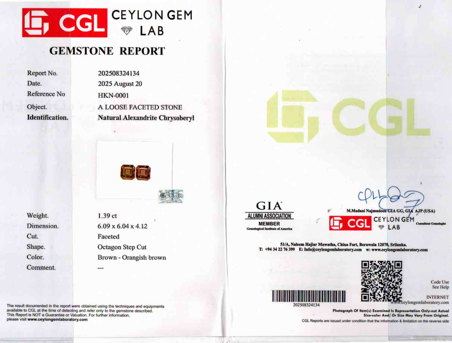 Alexandrite - 1.39 Carat Limited Quality ALX-0019