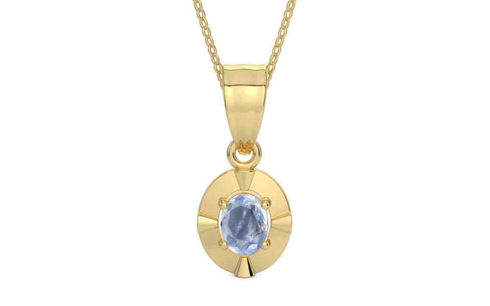 Ashtadhatu Ceylon Blue Sapphire Pendant Fine Quality (P11)