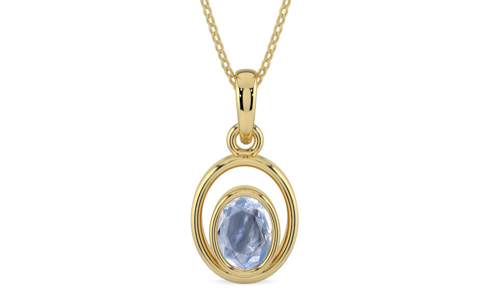 Ashtadhatu Ceylon Blue Sapphire Pendant Fine Quality (P12)