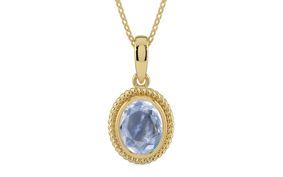 Ashtadhatu Ceylon Blue Sapphire Pendant Fine Quality (P7)