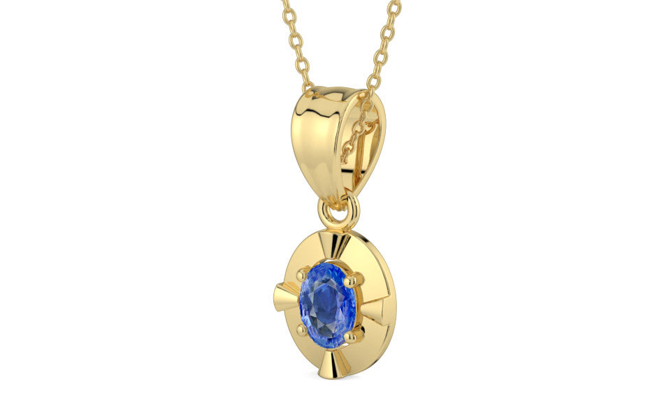 Ashtadhatu Ceylon Blue Sapphire Pendant Limited Quality (P11)