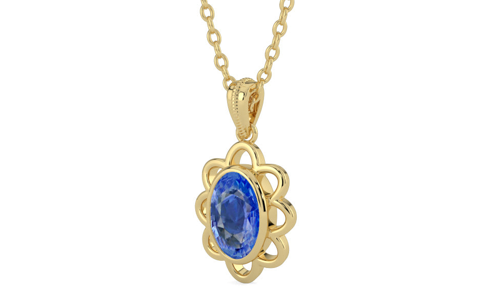 Ashtadhatu Ceylon Blue Sapphire Pendant Limited Quality (P3)