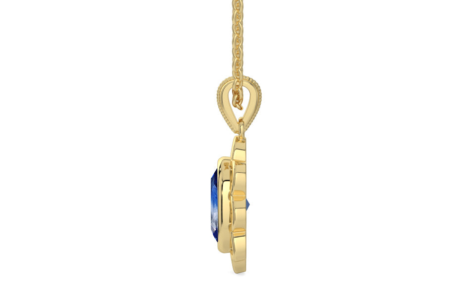 Ashtadhatu Ceylon Blue Sapphire Pendant Limited Quality (P3)